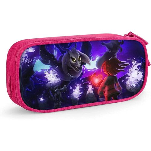 Étui À Stylos De Jeu Undertale, Trousse À Crayons De Grande Capacité, Double Fermeture Éclair, Organisateur De Papeterie, Sac De Papeterie, Sac À Cosmétiques Rose-Rose