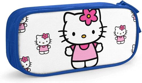 Hello Kitty ? Trousse À Stylos De Grande Capacité, Trousse À Crayons À Double Fermeture Éclair, Organisateur De Papeterie, Sac De Papeterie, Sac À Cosmétiques Rose-Bleu