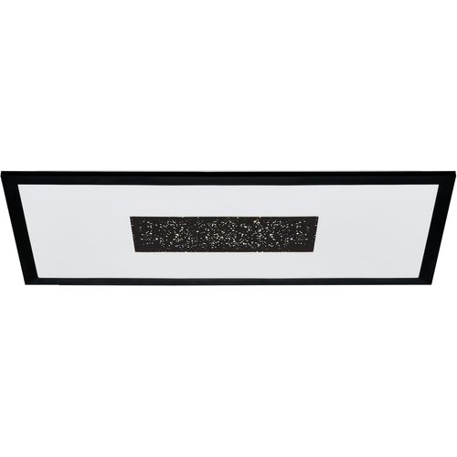 Luminaire Plafonnier Marmorata,Panneau Led Avec Effet Cristal,Zones Lumineuses Réglables Par Interrupteur,Lampe De Plafond En Métal Noir Et Plastique Blanc,Blanc Chaud,60 X 30 Cm