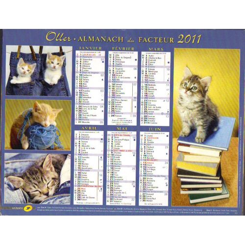 Calendrier / Almanach Des Ptt  / Avec Feuillet Interne  / 2011 / Chatons Scenarii Divers