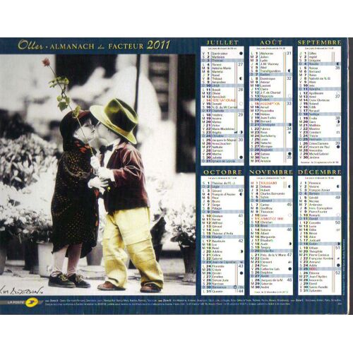 Calendrier / Almanach Des Ptt  / Avec Feuillet Interne  / 2011 / Enfant Paparazzi + Enfants Baiser