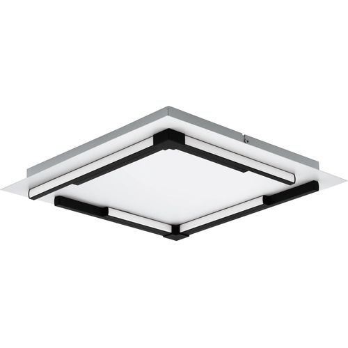 Luminaire Plafonnier Zampote,Panneau Led Dimmable,Lampe De Plafond Carrée En Acier,Aluminium Et Plastique Blanc Et Noir,Applique Murale Pour Cuisine Et Couloir,Blanc Chaud,38 X 38 Cm
