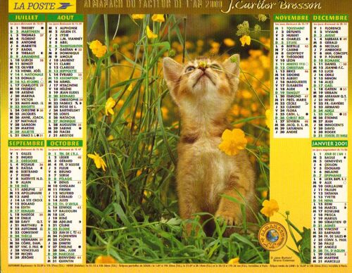 Calendrier / Almanach Des Ptt  / Avec Feuillet Interne /2000 / Chatons