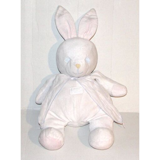 Doudou Peluche Lapin Tartine Et Chocolat – Rose Et Blanc, Yeux Bleus, Occasion Très Bon état