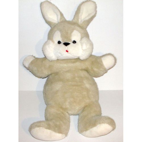 Grande Peluche Lapin Beige Blanc Peluche Geante Vintage Nounours 78cm