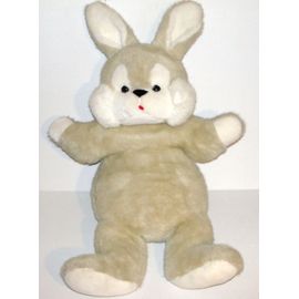 Grande Peluche Lapin Beige Blanc Peluche Geante Vintage Nounours 78cm