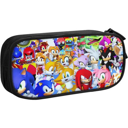 Trousse Sonic Le Hérisson Pour Filles Et Adolescentes Avec Support De Papeterie Pour Enfants Pour L'école Ou Les Voyages