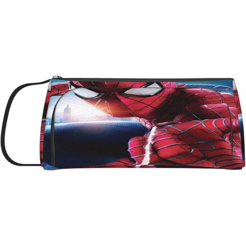Trousse À Crayons Spiderman De Grande Capacité Avec Double Fermeture Éclair - Trousse De Papeterie De Bureau - Trousse De Maquillage Avec Compartiments Pour Filles, Garçons Et Adultes