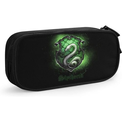 Trousse de maquillage Harry Potter Serpentard - Double couche - Trousse de toilette de voyage