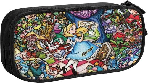 Trousse À Crayons Double Couche Alice Au Pays Des Merveilles Pour Étudiants Et Adolescents