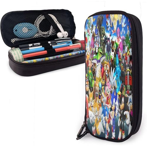Sonic The Hedgehog Trousse À Crayons De Couleur Avec Fermeture Éclair Pour Aquarelle, Stylos Gel Et Marqueurs Pour Artiste