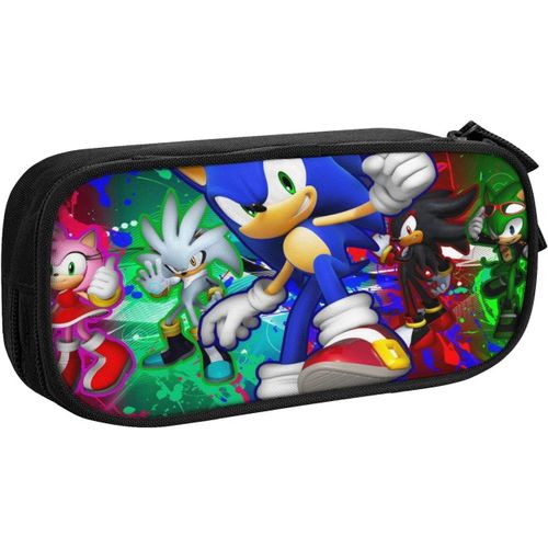 Sonic The Hedgehog Trousse À Crayons Double Couche Pour Étudiants Et Adolescents