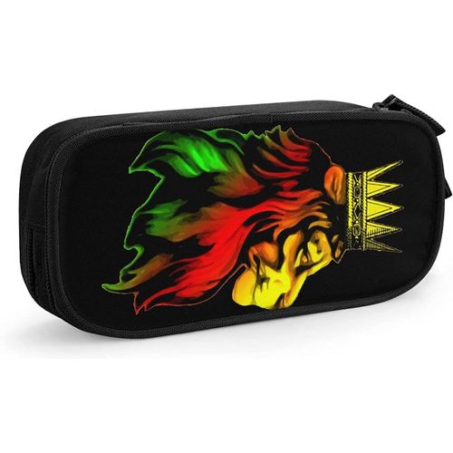 Lion Royal Reggae Rasta. Trousse À Crayons, Sacs À Stylos De Grande Capacité, Sac De Rangement De Papeterie Pour Étudiants, Adapté Au Bureau Scolaire Des Garçons Et Des Filles