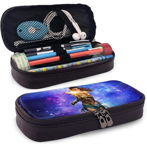 Jupsero Wonder Woman Étui À Crayons En Cuir Porte-Stylo Sac De Rangement Pour Papeterie Étudiant Scolaire