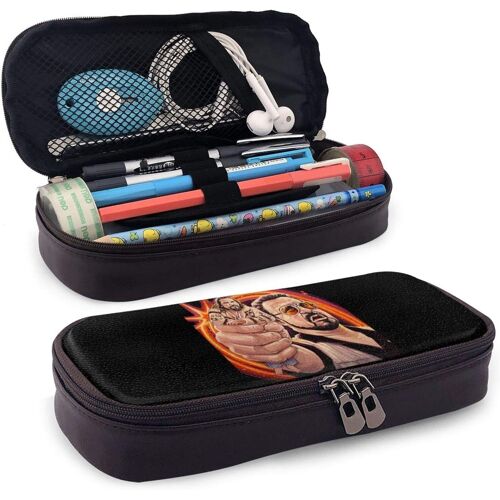 Jupsero Le Grand Étui À Crayons En Cuir Lebowski Étui À Stylo À Glissière Sac De Papeterie Pochette À Glissière Porte-Crayon Portable Polyvalent