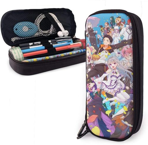 Jupsero Re Zero Étui À Crayons En Cuir Étudiant Étuis À Crayons Pochette Polyvalente Sac À Stylo Pour Fille Garçon Hommes Femmes