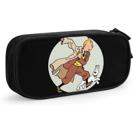 Les Aventures De Tintin Et Milou Trousse À Crayons Grande Capacité Pour Étudiants Papeterie Sac De Rangement Convient Pour Garçons Filles École Bureau