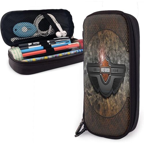 Grande Trousse À Crayons Harley Davidson - Grande Capacité - Trousse Portable Pour Le Bureau, Le Maquillage, Les Fournitures Scolaires - Convient Pour Les Étudiants, Les Filles, Les Garçons, Les Adolescents