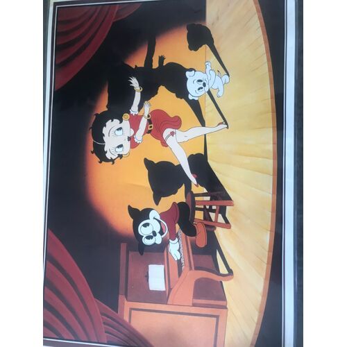 Betty Boop, Bimbo Et Pudgy Dog - Scène De Danse - Poster Couleur Plastifié 62x42 Cm