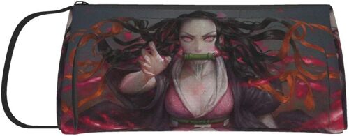 Demon Slayer Kamado Nezuko Sac Portable À Double Bouche Pour Stylos, Monnaie, Cosmétiques, Papeterie Pour Les Écoles, Les Étudiants, Les Bureaux Et Les Stylos 8,46 X 4,3""