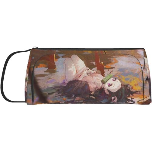 Demon Slayer Kamado Nezuko Sac Portable À Double Bouche Pour Stylos, Monnaie, Cosmétiques, Papeterie Pour Les Écoles, Les Étudiants, Les Bureaux Et Les Stylos 8,46 X 4,3""