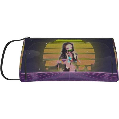 Demon Slayer Kamado Nezuko Sac Portable À Double Bouche Pour Stylos, Monnaie, Cosmétiques, Papeterie Pour Les Écoles, Les Étudiants, Les Bureaux Et Les Stylos 8,46 X 4,3""