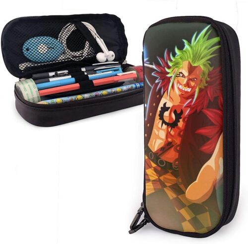 Bartolomeo Trousse En Cuir Avec Fermeture Éclair Grande Capacité Pour Ranger Les Étudiants