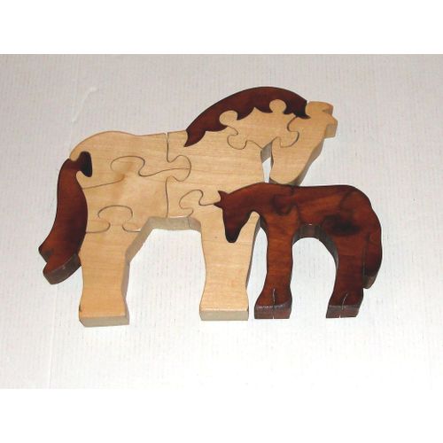 Puzzles Cheval En Bois Et Son Petit