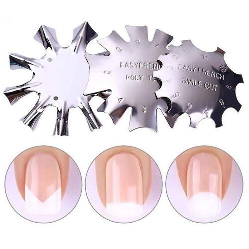 Ensemble De Trois Pièces (1#+2#+3#) French Manucure Plastic Steel Plate Modelbeauty And Health 
