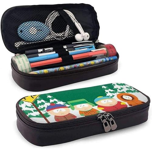 Trousse À Crayons South Park Snow En Cuir De Grande Capacité, Sac De Rangement Multifonction Avec Fermeture Éclair, Sac De Papeterie Pour Étudiant, Bureau, Cadeau