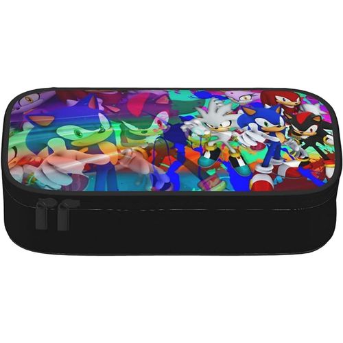 Sonic The Hedgehog Porte-Monnaie Avec Fermeture Éclair, Grande Trousse À Crayons Tendance Pour Femmes, Hommes Et Enfants