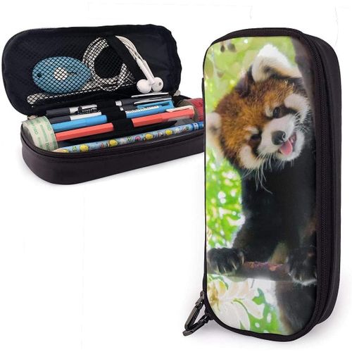 Kerota Trousse À Crayons Grande Capacité Avec Motif Panda Rouge Pour Stylos Et Marqueurs - Organiseur De Papeterie - Grande Capacité De Rangement Pour Garçons Et Filles, École Et Bureau