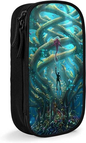 Jupsero Subnautica Dessin Animé Imprimer Enfants Aime Étui À Crayons Étui À Crayons Avec Fermeture À Glissière Haute Capacité Stylo Sac Organisateur Sac De Rangement Pour École Bureau Adol