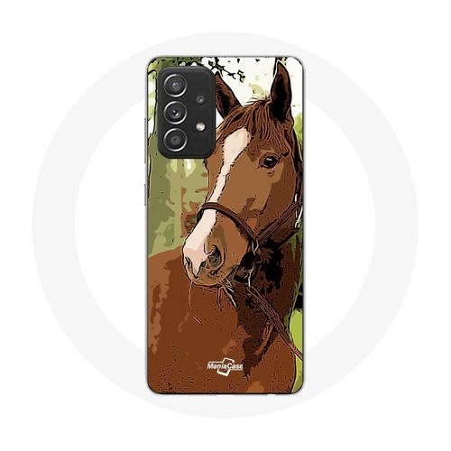 Coque Pour Samsung Galaxy A52 Quarter Horse Marron Race De Cheval