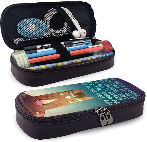 Bojack Horseman Trousse À Crayons En Cuir Pour Filles/Garçons Avec Fermeture Éclair Durable