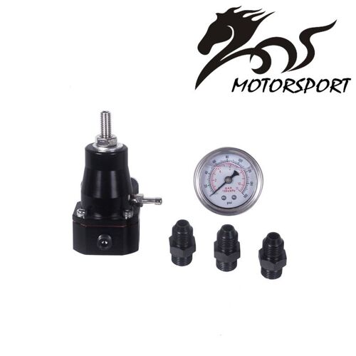 Régulateur De Pression De Carburant Universel, Nouveau Style, Avec Jauge, Raccord An6 30-70 Psi Noir "Nipseyteko"