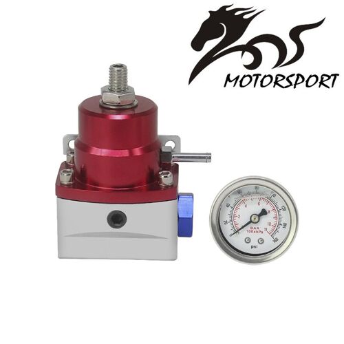 Rouge Régulateur De Pression À Injection De Carburant Haute Performance, Kit De Dérivation 0-150 Psi An6/An6 + Jauge D'huile "Nipseyteko"
