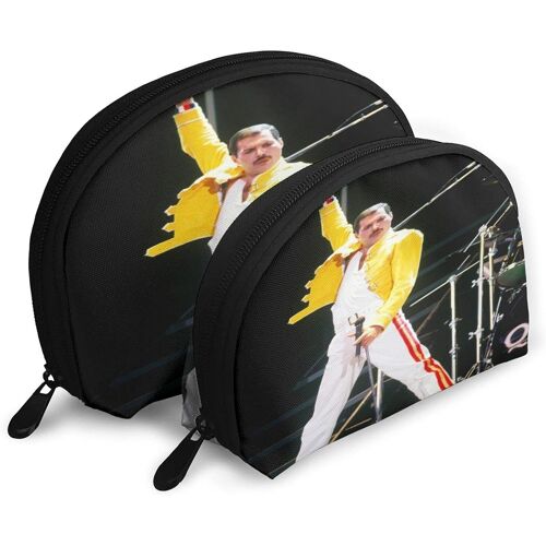 Freddie Mercury Queen Sacs À Main Sur Mesure Sacs À Main Pochette Portefeuille Cosmétique Sac De Voyage Sac De Rangement En Forme De Coquillage 1 Grand Et 1 Petit