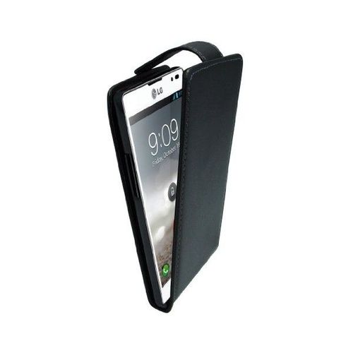 Etui Folio A Rabat Lg Optimus L9 Noir Black Cuir Similu (Pu) Omenex