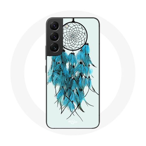 Coque Pour Samsung Galaxy S22 Attrape Rêve Bleu Fond Blanc