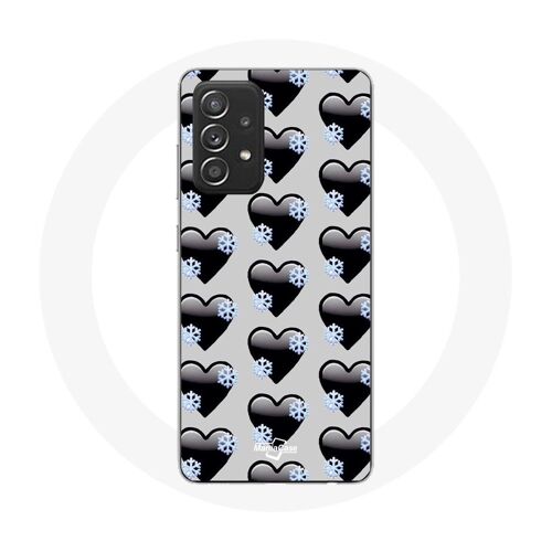 Coque pour Samsung Galaxy A52 Fond de coeurs noirs
