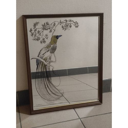 Miroir sérigraphié oiseau michel raynaud