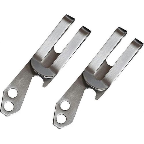 Ouvre-Bouteille Portable Multifonctionnel Money Clip Hook Waist Clip Beer Soda Bottle Opener (Argent) (2pcs)