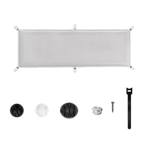 Cable Management Net - Under Desk Wire Management - Flexible Under Desk Cable Management Tray White