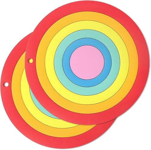 2 Pcs Silicone Dessous De Plat Tapis, Arc-En-Ciel Épaissi Dessous De Plat Coussinets, Résistant À La Chaleur Dessous De Plat Cache-Plat Pot Cache-Plat