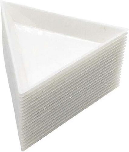 Plateau de tri de perles de diamant en plastique bricolage (blanc, triangle) 10 pièces