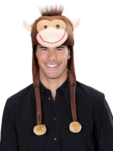 Bonnet Singe En Peluche Adulte Taille Unique