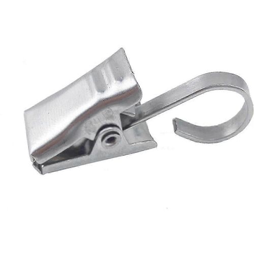 Pack de 25 petits pinces à rideaux crochets large cordon plat fête lumières cintre fil support (argent)