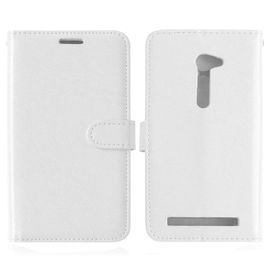 Gangxun® Housse Etui Coque Pour Asus Zenfone 2 Ze500cl Support Video Fente Kickstand Cuir Pu Étui Portefeuille Pour Asus Zenfone 2 Ze500cl Blanc