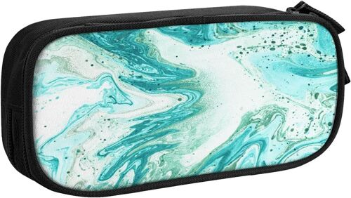 Trousse À Crayons Bordure Crochet Tricoté, Grande Capacité Grande Pochette Porte-Stylo